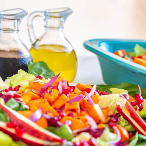 featured image showing the finished sweet potato salad recipe ready to eat.