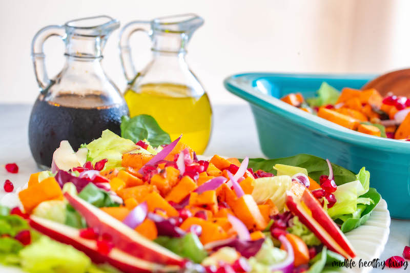 featured image showing the finished sweet potato salad recipe ready to eat.