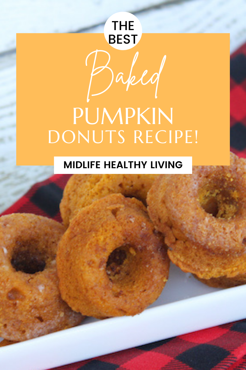 Baked pumpkin donuts pin ready to eat