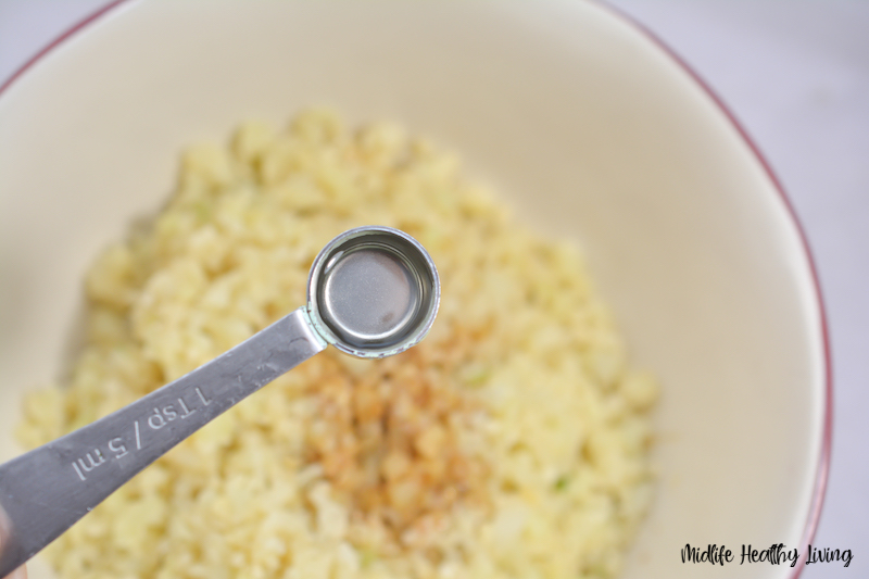 vinegar being added to the rice. 