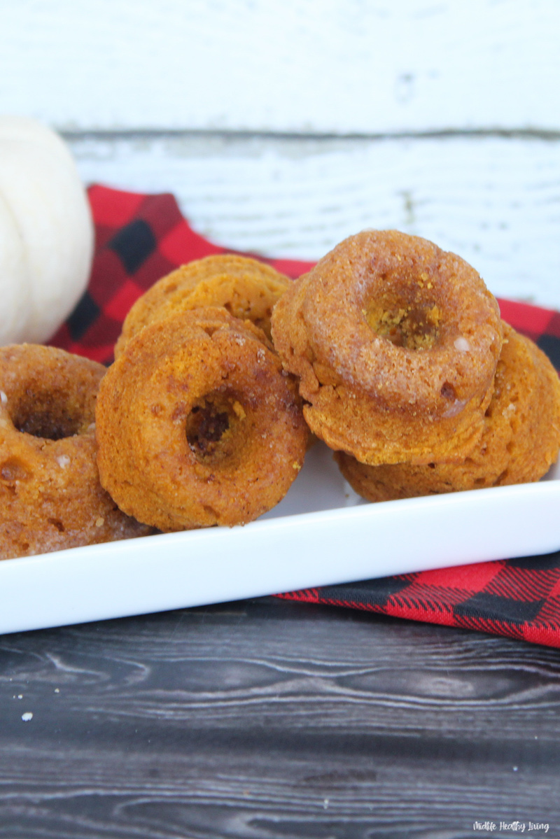 baked pumpkin donuts ready to serve. 