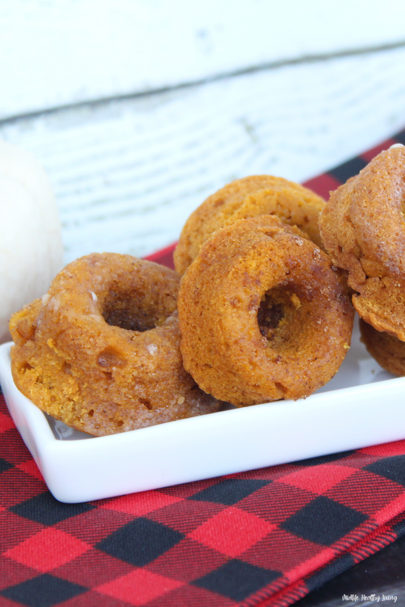 Finished baked pumpkin donuts ready to eat