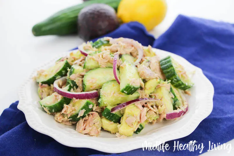 Featured image showing the finished healthy tuna salad recipe.