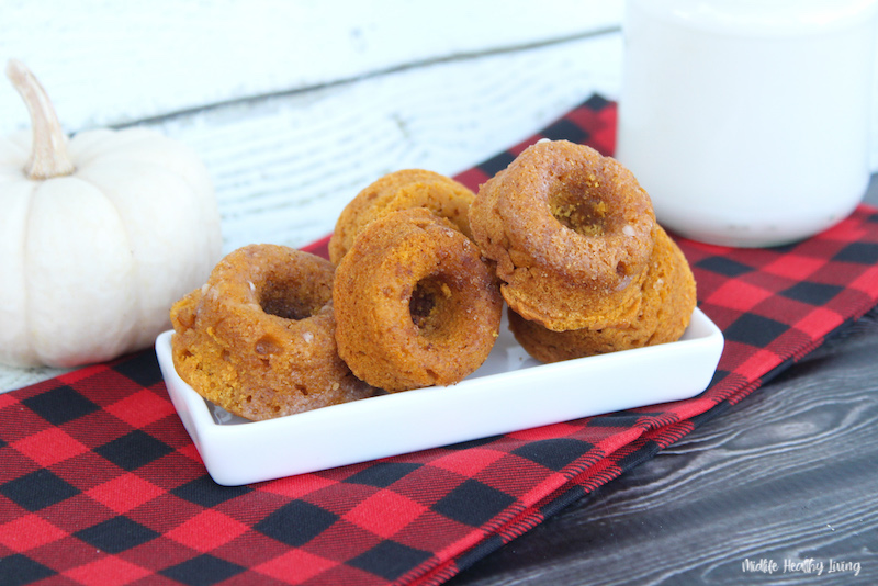 Baked pumpkin donuts ready to eat. 