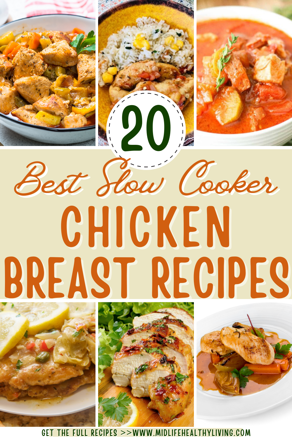 Pin showing the title Best Slow Cooker Chicken Breast Recipes 