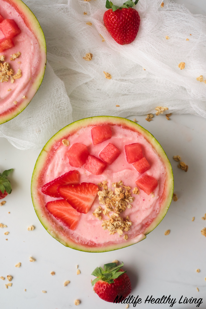 another finished look at the watermelon smoothie bowl