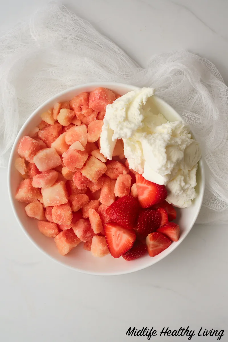 ingredients for watermelon smoothie bowls.