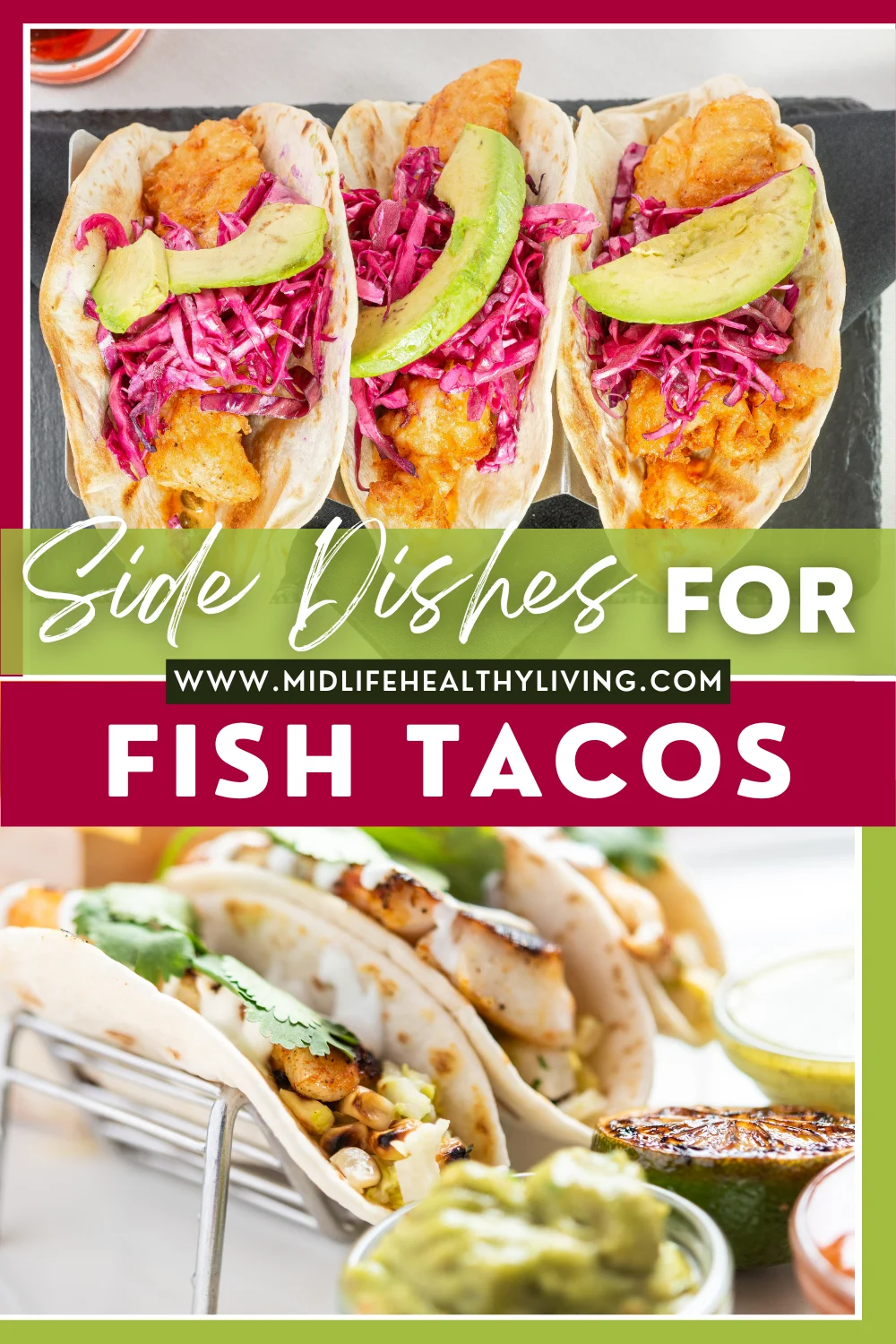 Pin showing the title Side Dishes for Fish Tacos