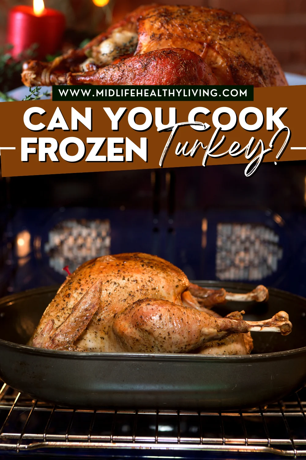 Pin showing the title Can You Cook a Frozen Turkey?