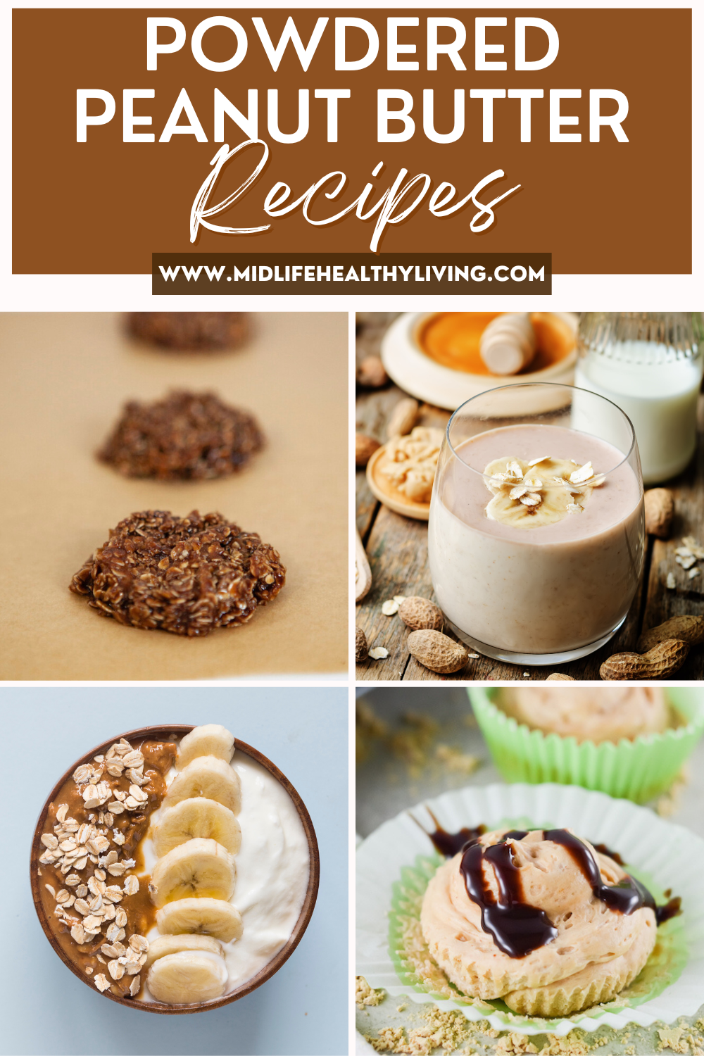 Pin showing the title Powdered Peanut Butter Recipes