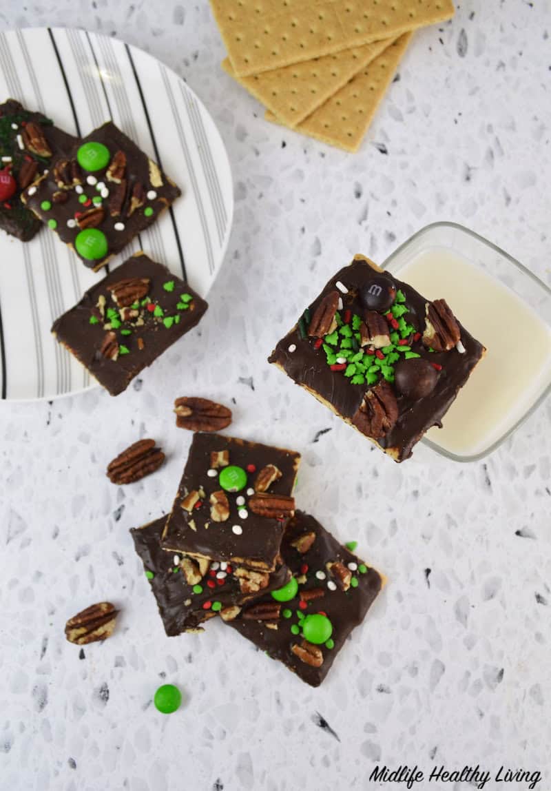 top down of finished cracker candy ready to share. 