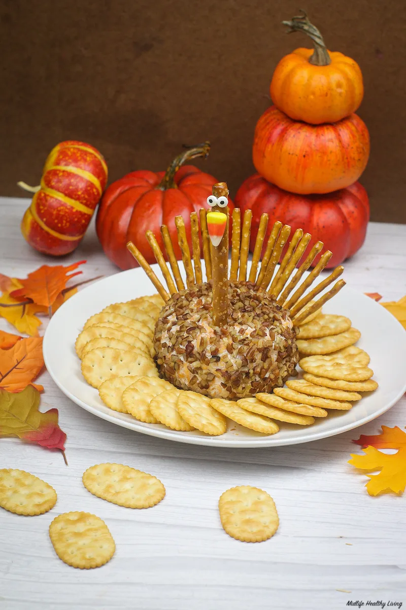 Finished thanksgiving cheeseball ready to eat. 