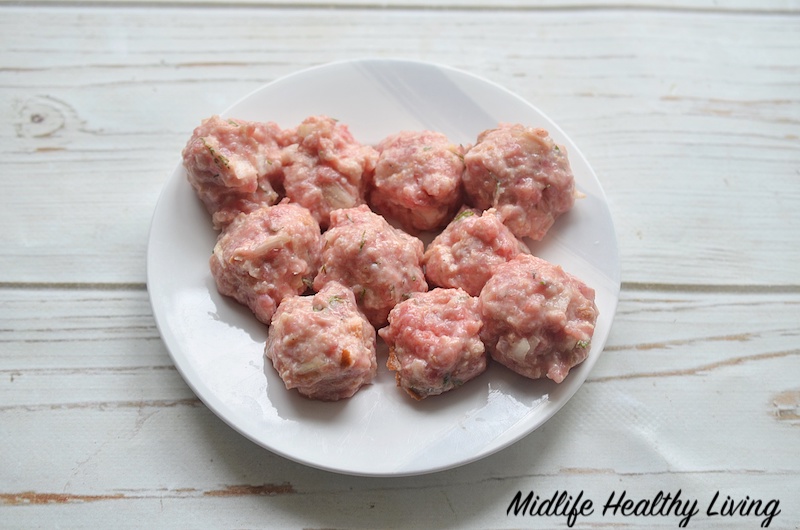 small meatballs ready to bake