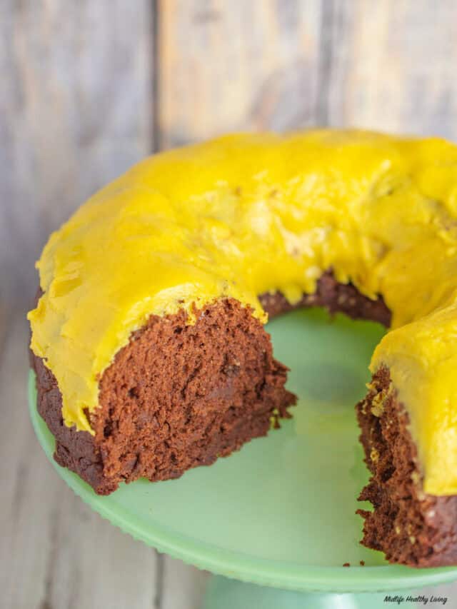 finished bundt cake with a slice out of it.