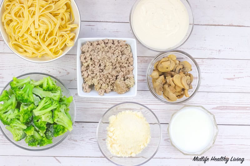 ingredients for ground turkey alfredo