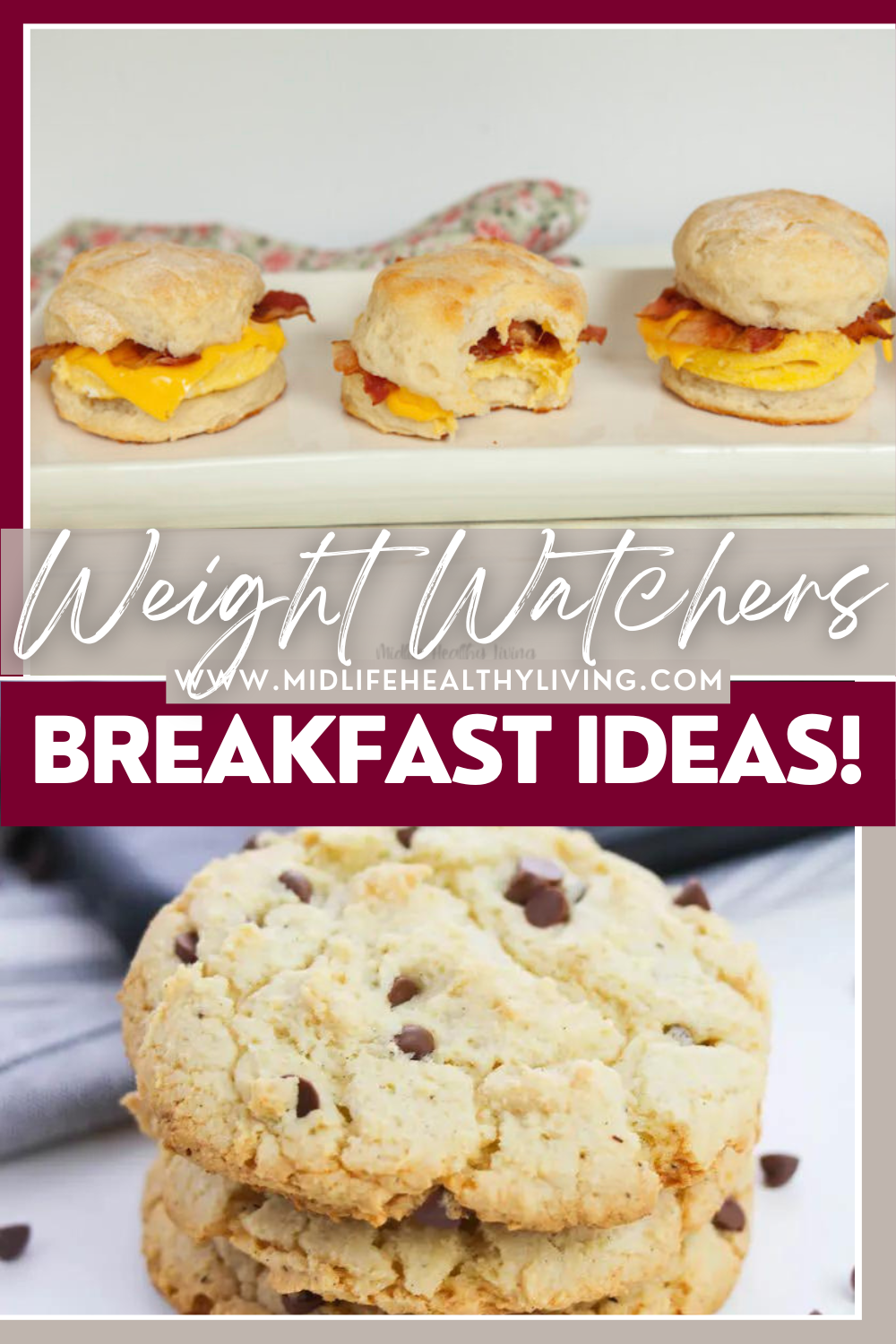 another pin showing the weight watchers breakfast recipes ideas ready to enjoy with title across the middle. 
