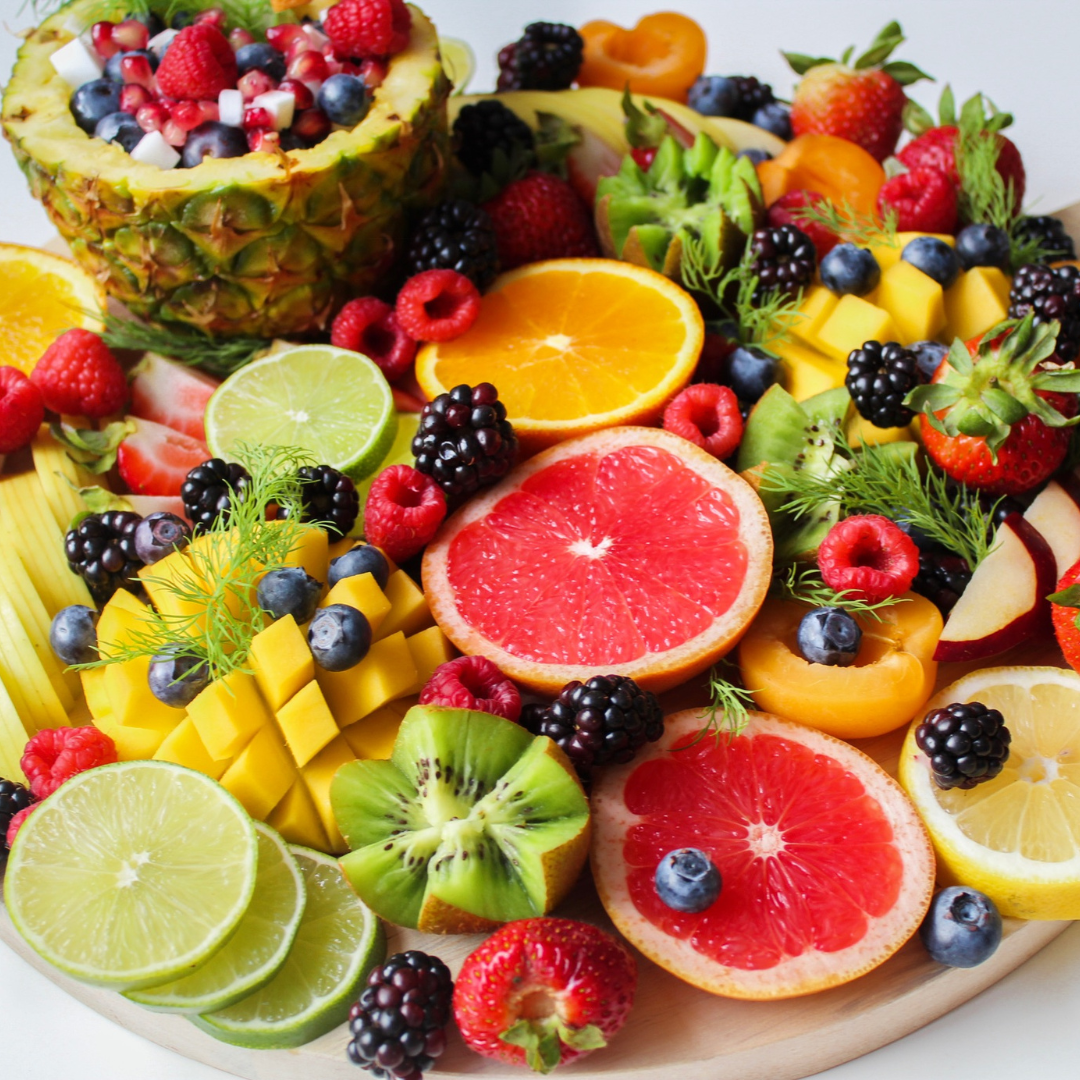 fruits on a tray ready to eat