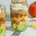 Taco salad in a jar.