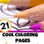 Pinterest image for blog post about cool adult coloring pages