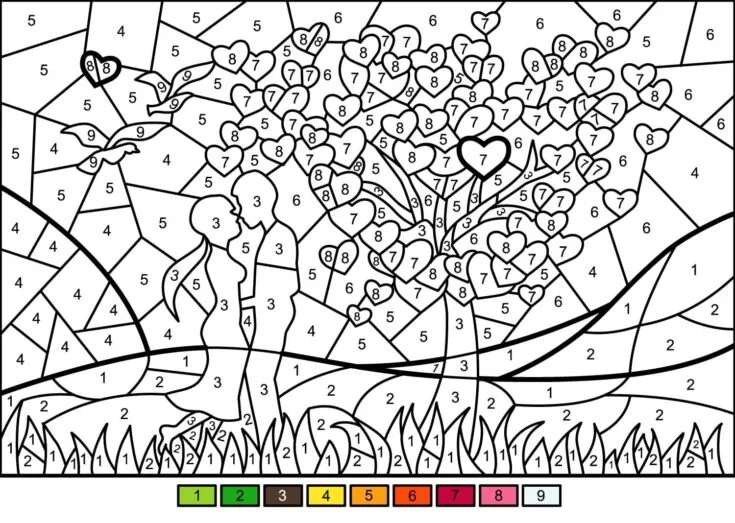 Color by Number Coloring Pages for Adults  Abstract coloring pages, Adult  color by number, Coloring pages