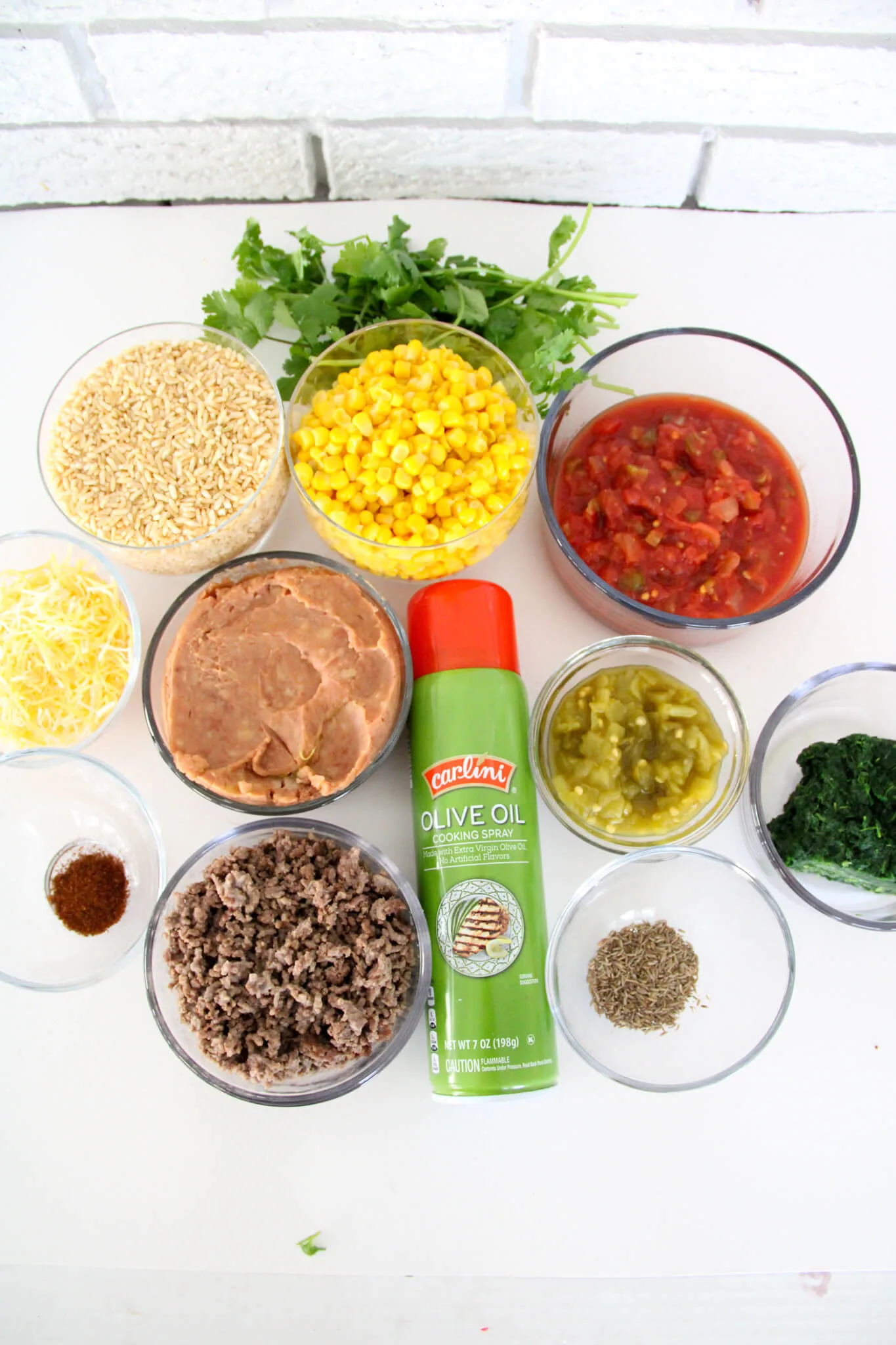taco casserole ingredients displayed