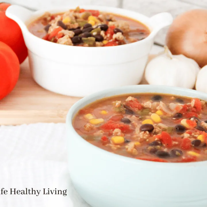 weight watchers taco soup served in bowls