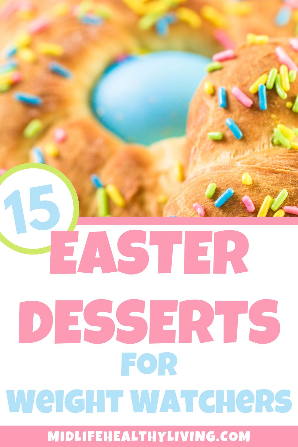 Pinterest image for blog post Weight Watchers Easter desserts cheesecake