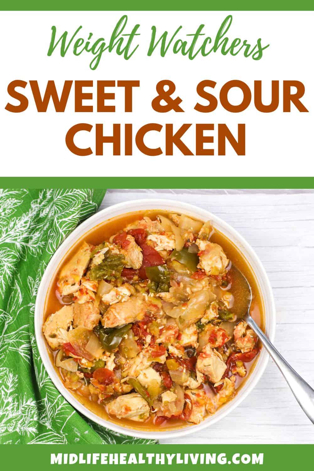 Pinterest image for Weight Watchers sweet and sour chicken recipe