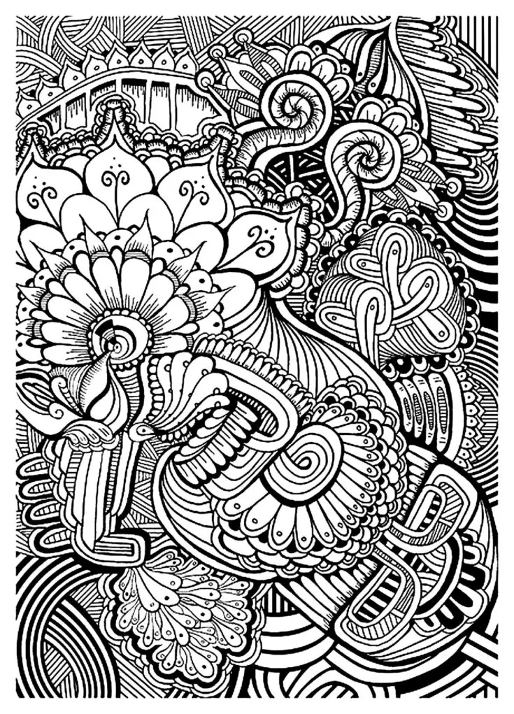 Serenity - Adult Coloring Books for Anxiety and Depression: Amazing Designs  for Relaxation and Stress Relief. For Women and Men. Large print.