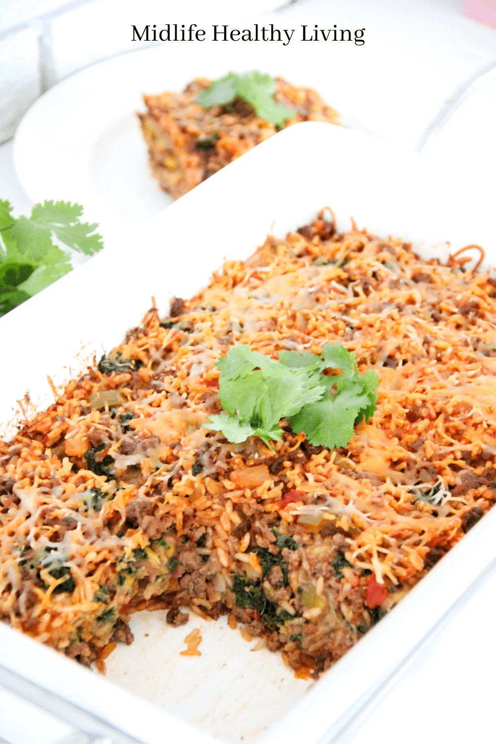 taco casserole in dish
