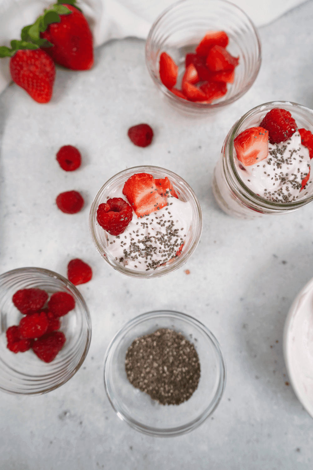 healthy yogurt parfait with chia seeds