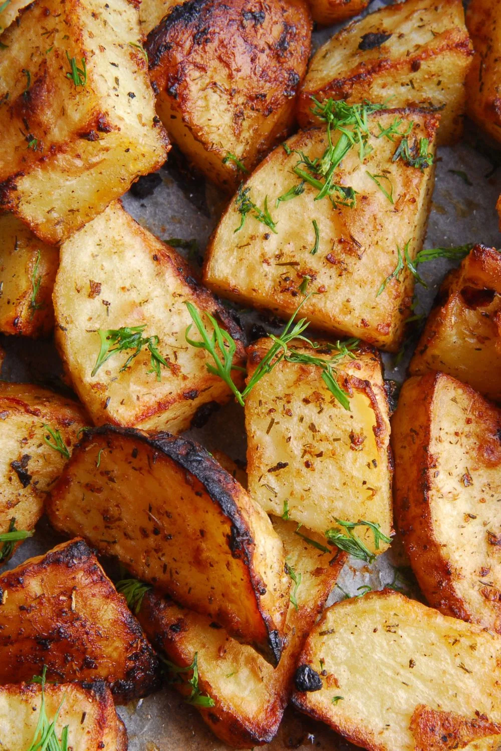 baked potatoes on a baking pan