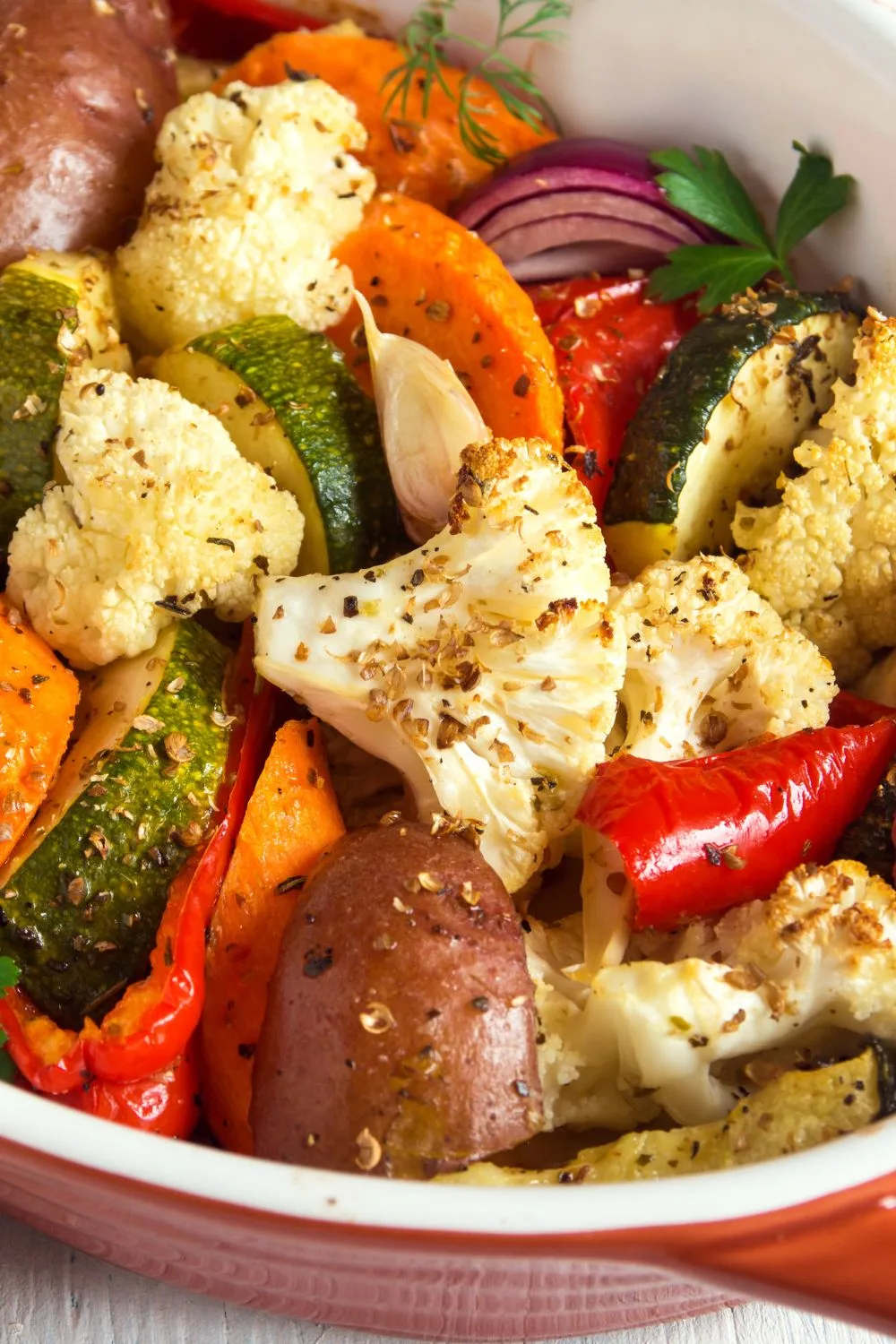 baked vegetables in a bowl