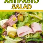 Pinterest image for keto antipasto salad recipe