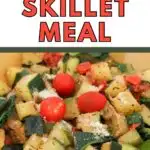 Pinterest image for Zucchini skillet meal recipe