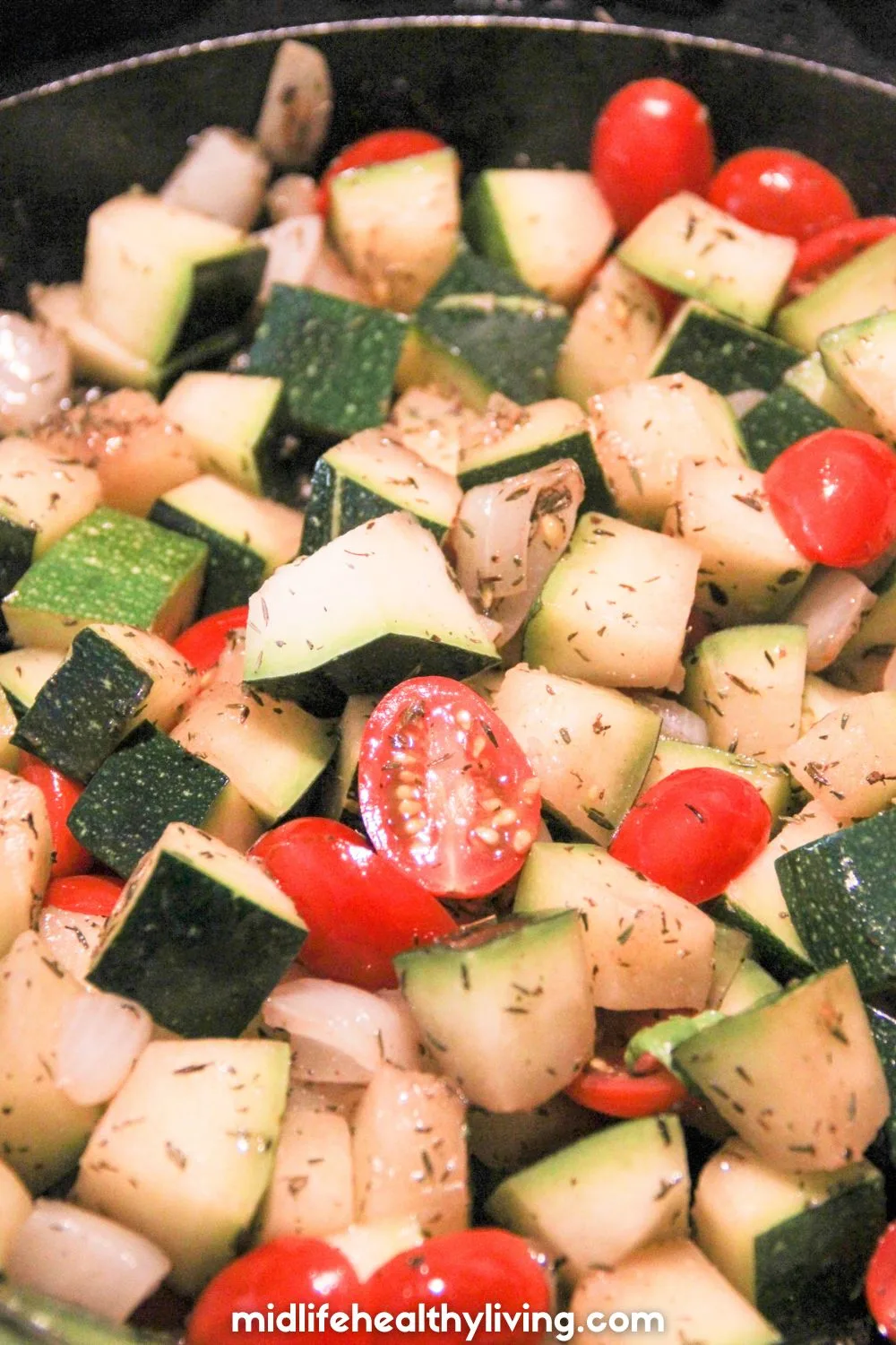 close up of vegetables on a pan