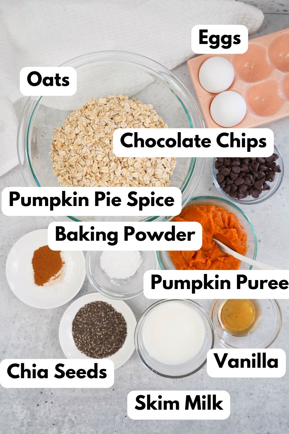 Pumpkin Oatmeal Cups ingredients