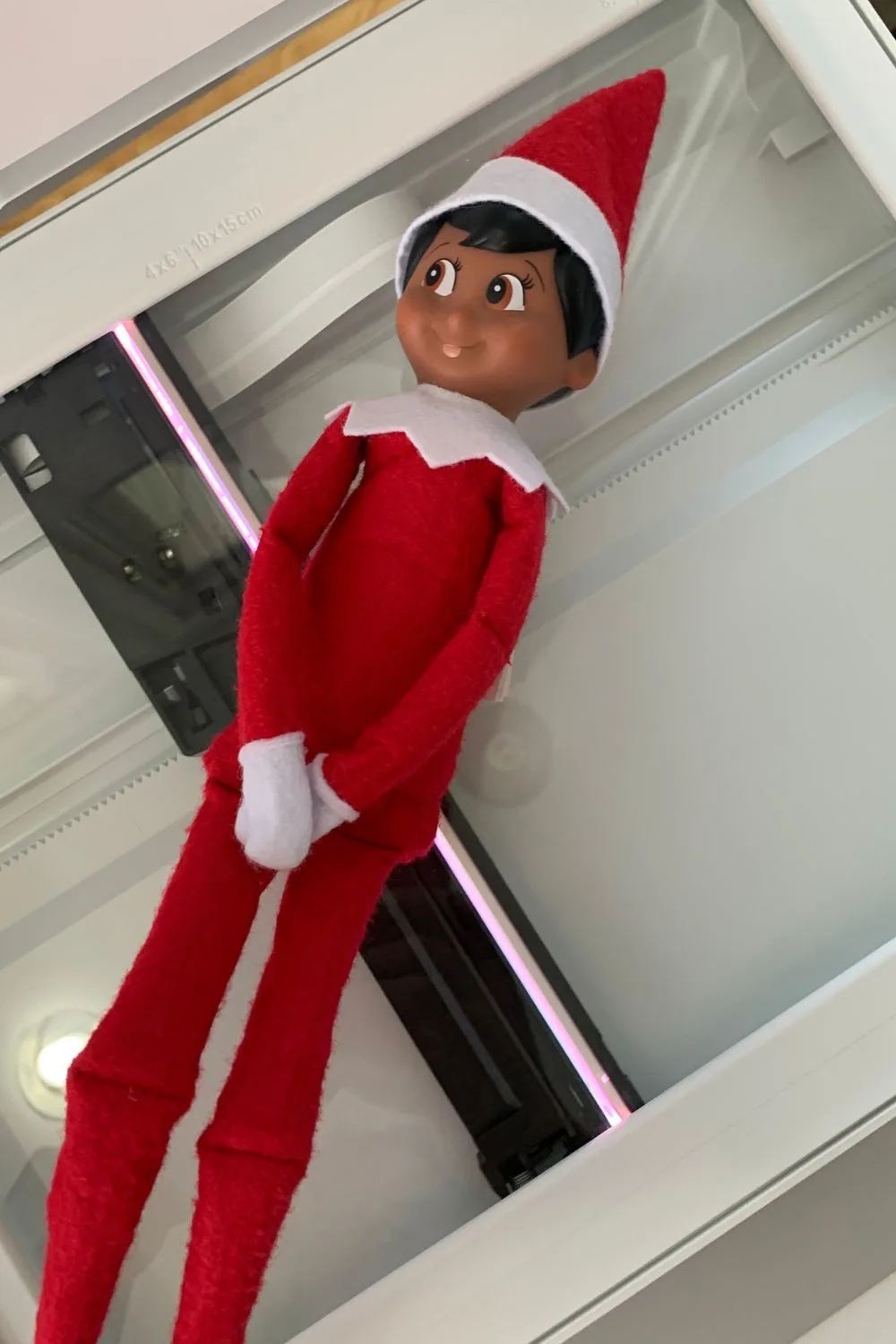 Elf on the Shelf on a scanner