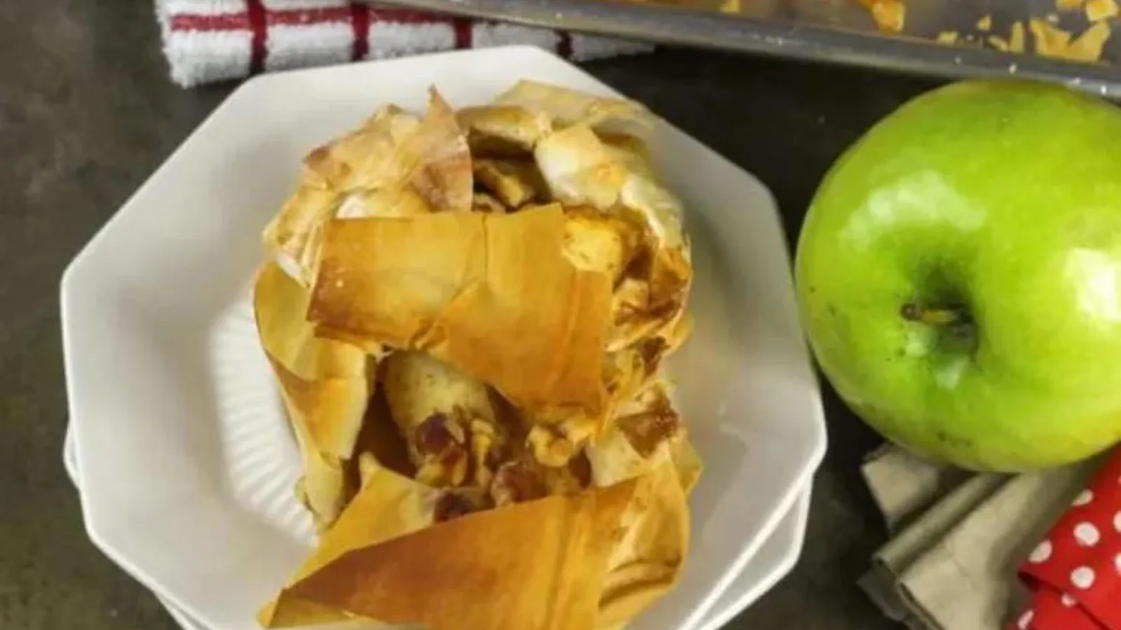 Apple pies with phyllo dough crust.