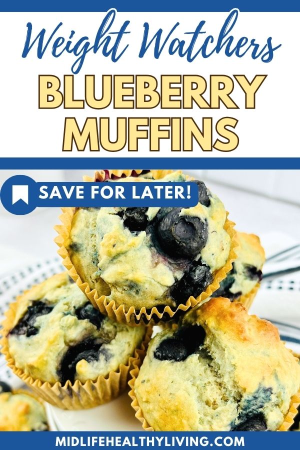 Pinterest image for Weight Watchers blueberry muffins