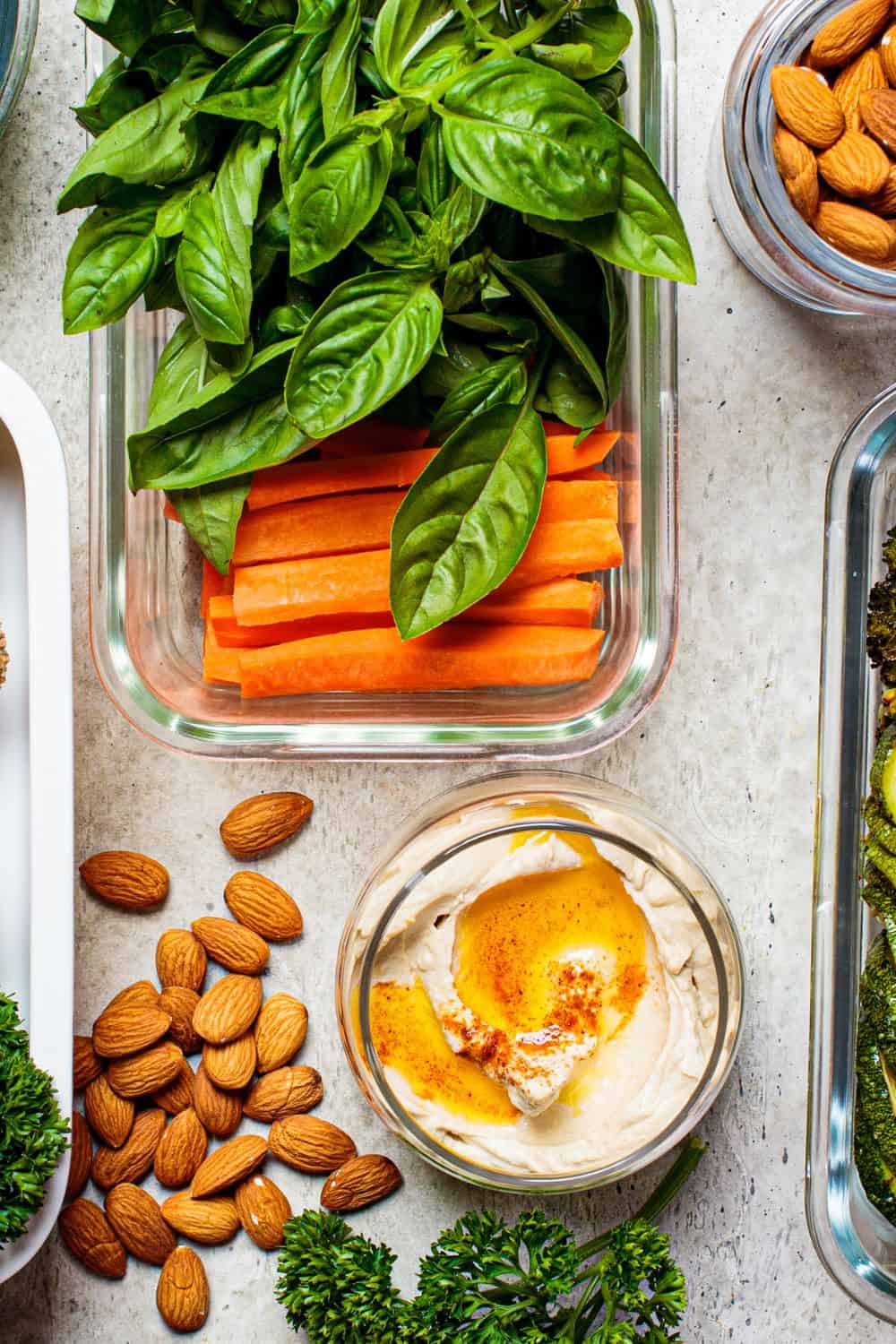 healthy foods photographed from above