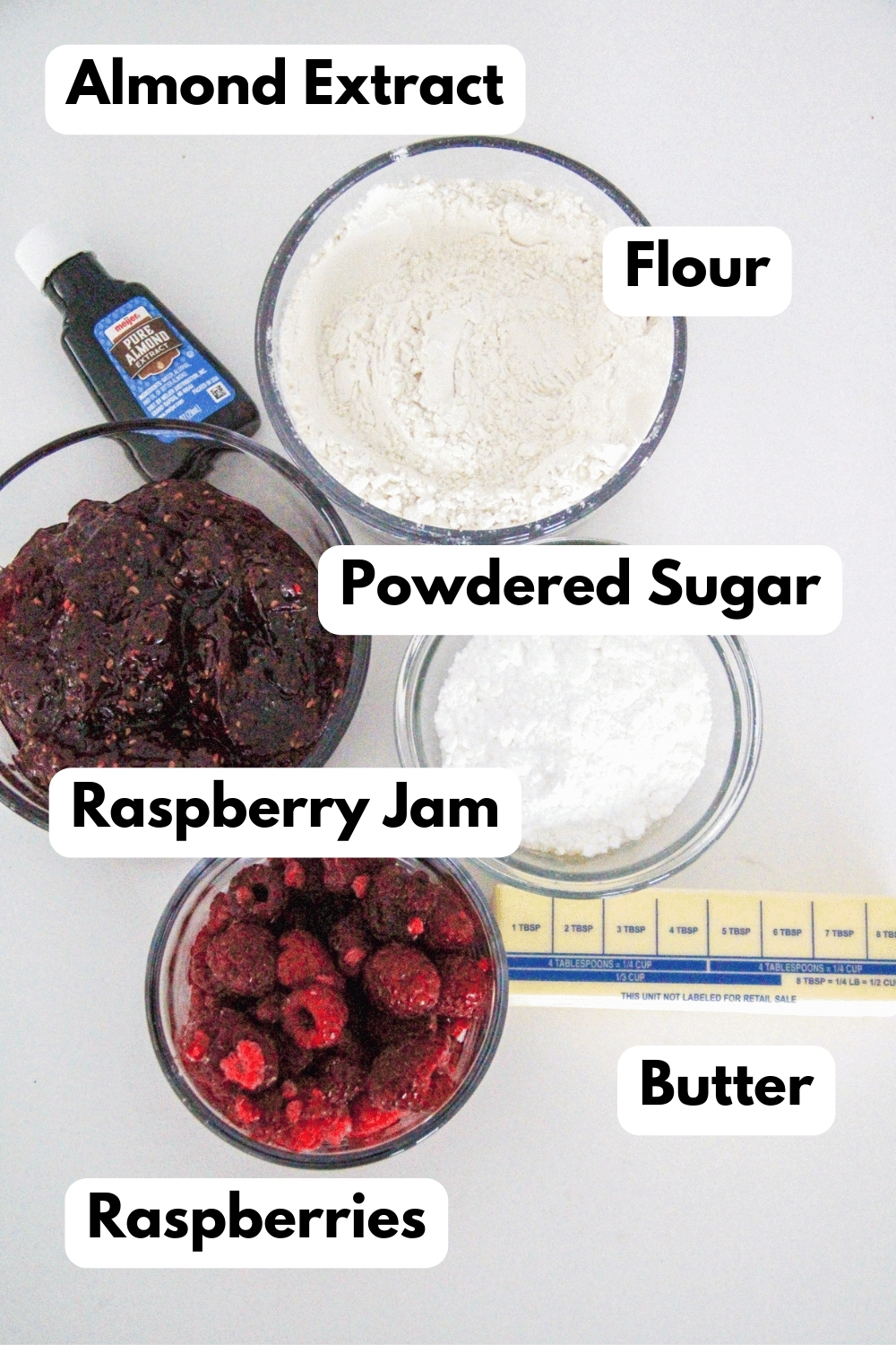 Ingredients for Raspberry bars