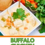 Pinterest image for Buffalo chicken soup