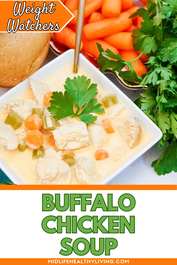 Pinterest image for Buffalo chicken soup