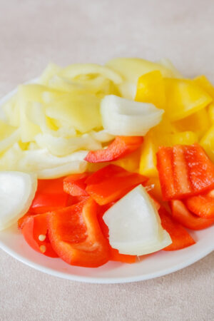 vegetables cut up in a bowl