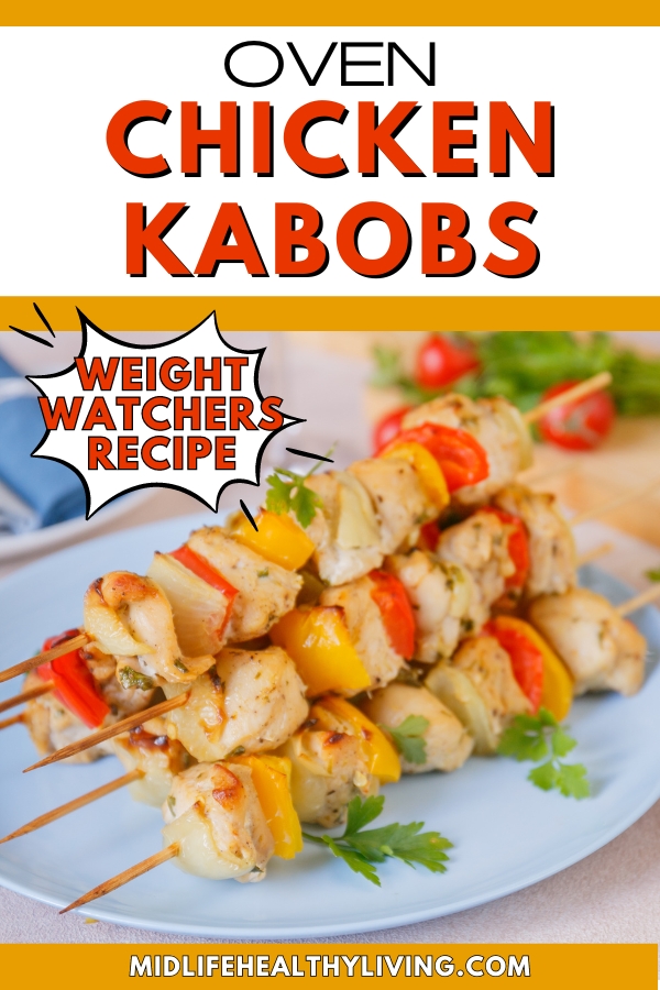 Pinterest image for oven chicken kabobs