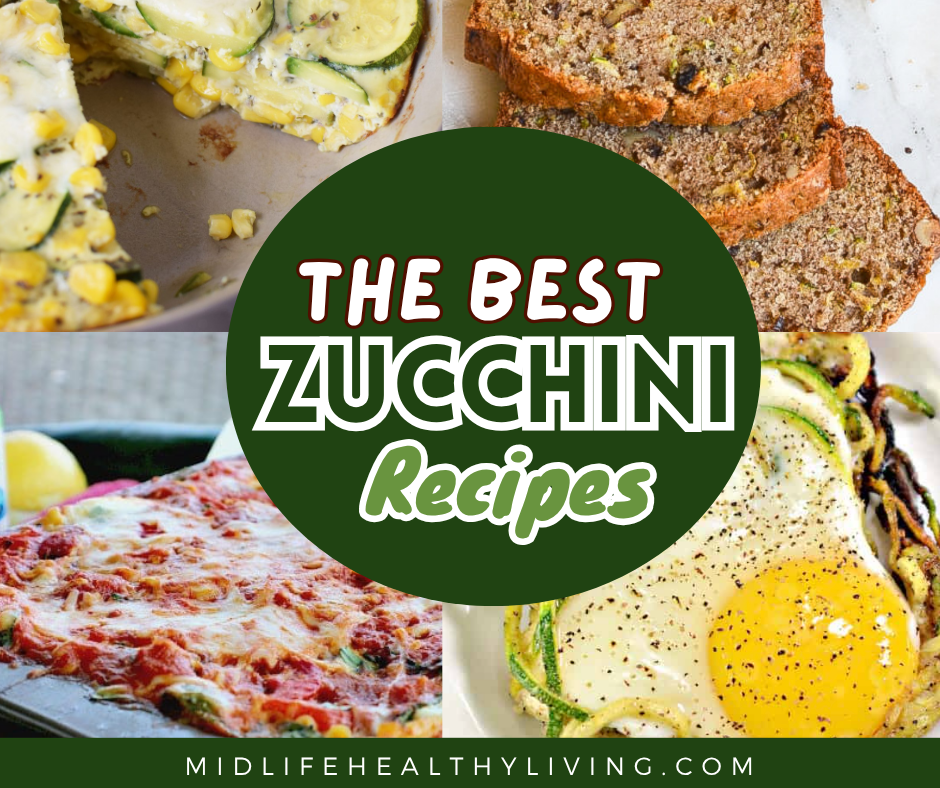 collage of zucchini recipes